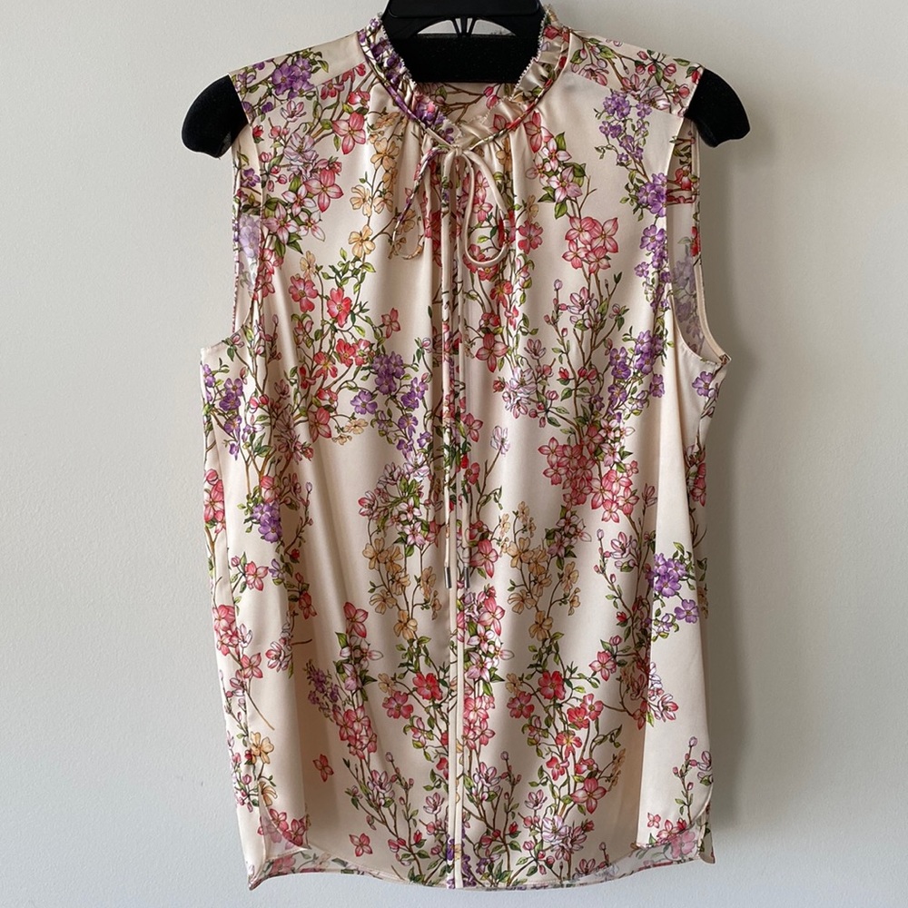 Elie Tahari Mills Floral Print Blouse Size M